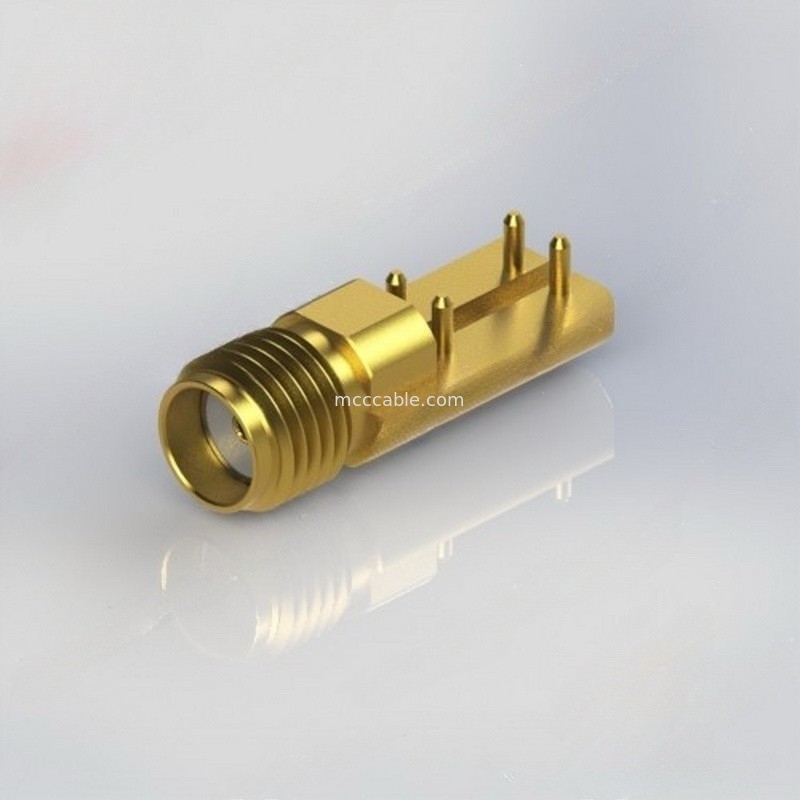 کانکتور RF کواکس مستقیم زن CONN SMA با مدار PCB پایه لبه پین ​​0.015 اینچی