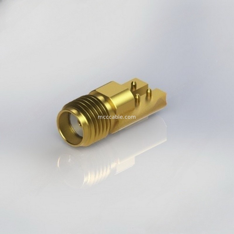 کانکتور RF کواکس مستقیم زن CONN SMA با مدار PCB پایه لبه پین ​​0.015 اینچی