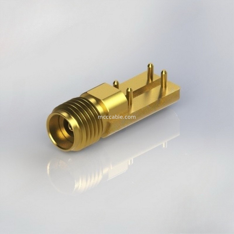 کانکتور RF کواکس مستقیم زن CONN SMA با مدار PCB پایه لبه پین ​​0.015 اینچی
