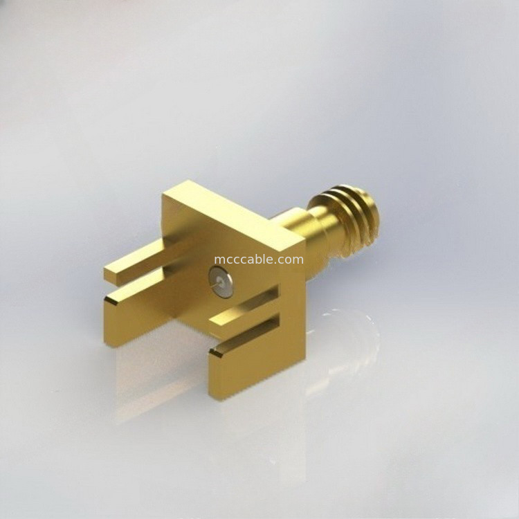 کانکتور کواکسیال RF 1 میلی متری OEM برنجی با پین 0.009 اینچی 110 گیگاهرتز برای PCB با فناوری ترکیبی