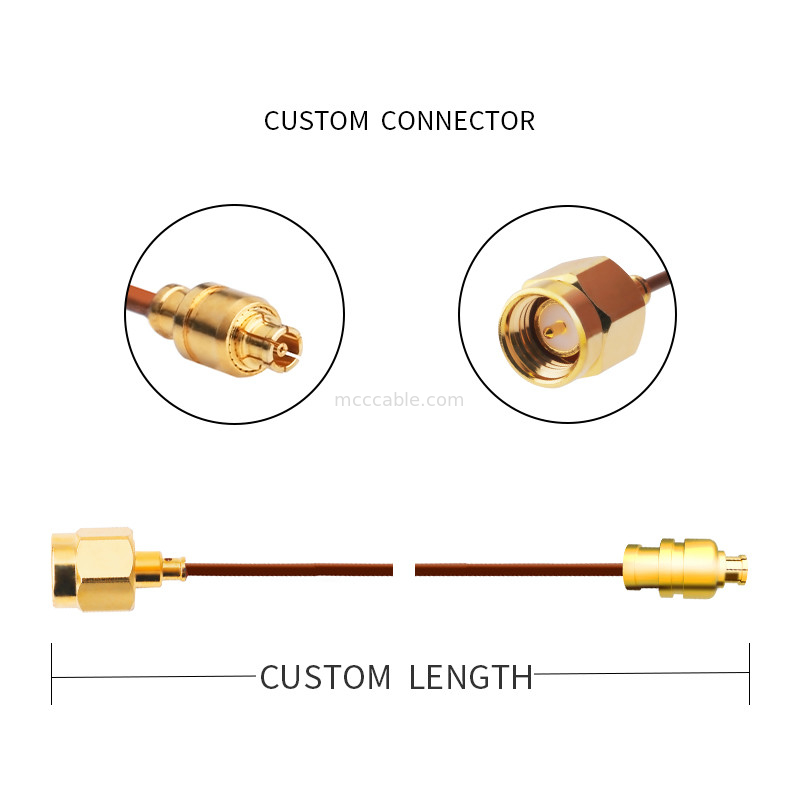 0.047 کابل کواکس نیمه سفت و سخت 5G Sma Male Straight Plug Te 1996771-1 To Smpm Female Jack