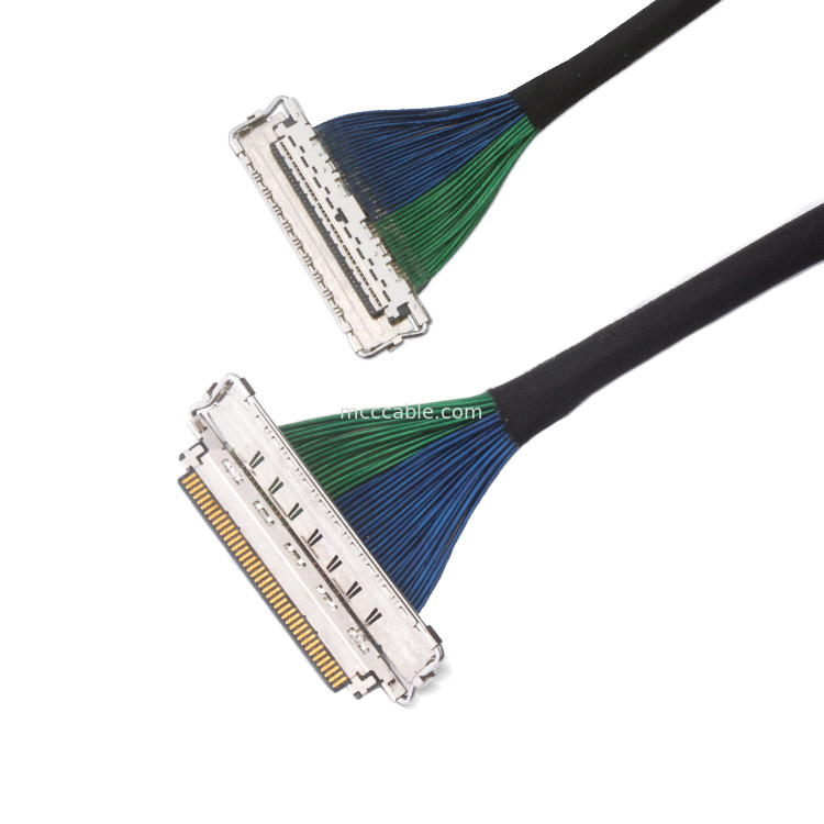 0.4 میلی متر سفارشی  20788 20679 30 پین 40 پین 50 پین 60 پین اتصال میکرو کواکسیال کابل Emi Shield Lvds