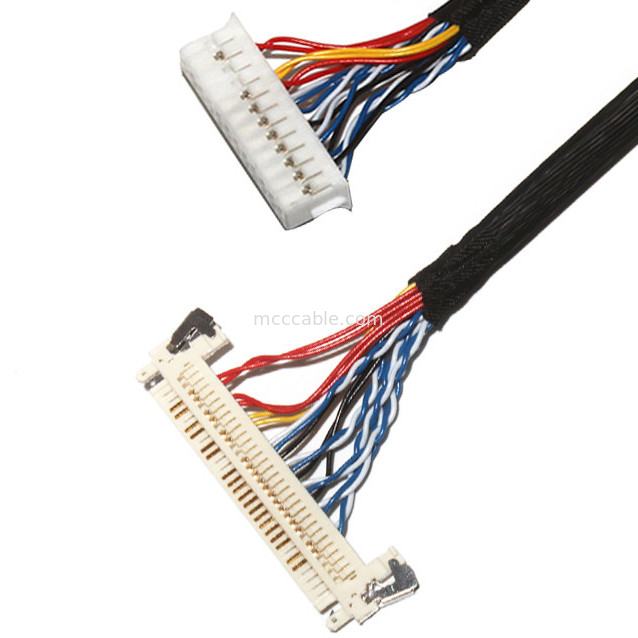 سفارشی کردن طول 2.0mm Pitch Lvds کابل مونتاژ 30 پین  DF11-24DS-2C به FI-X3OHL OEM / ODM