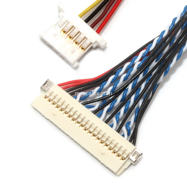 30 Pin LVDS Cable Assembly 1.0mm 1.25mm Contact Pitch Df19 to Df14