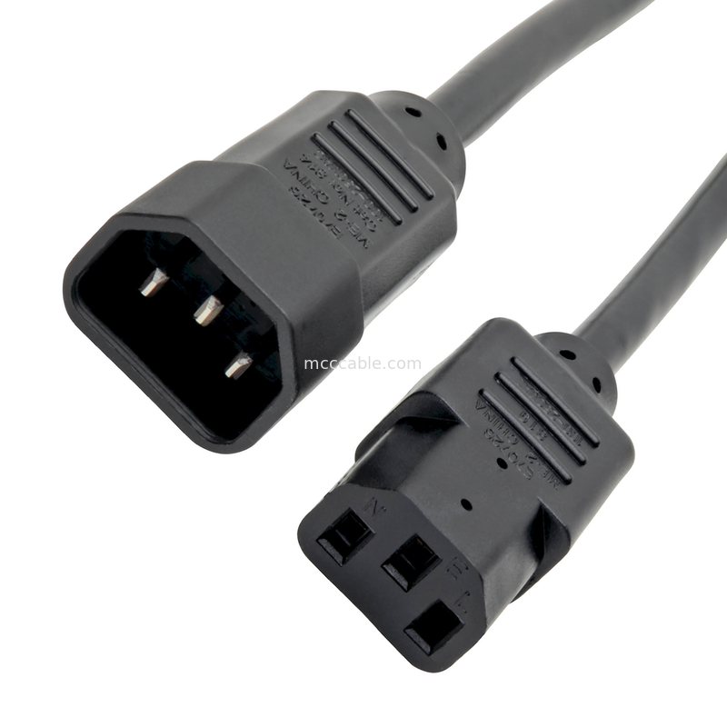 C13 به C14 10a 250v کابل برق 18 Awg C14 با یک خروجی C13