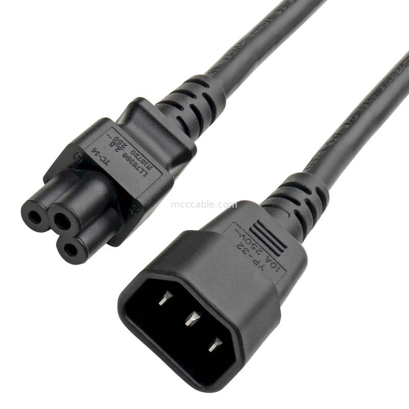 آداپتورهای کانکتور C14 به C5 سیم آداپتور برق 7a 250v 18 Awg