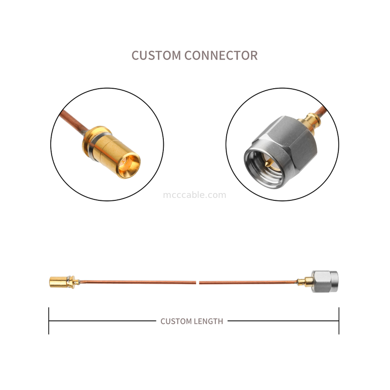 Rohs Semi Rigid Coaxial Cable Vita 67 Smpm پلگ مستقیم به Sma Male پلگ مستقیم Sro47
