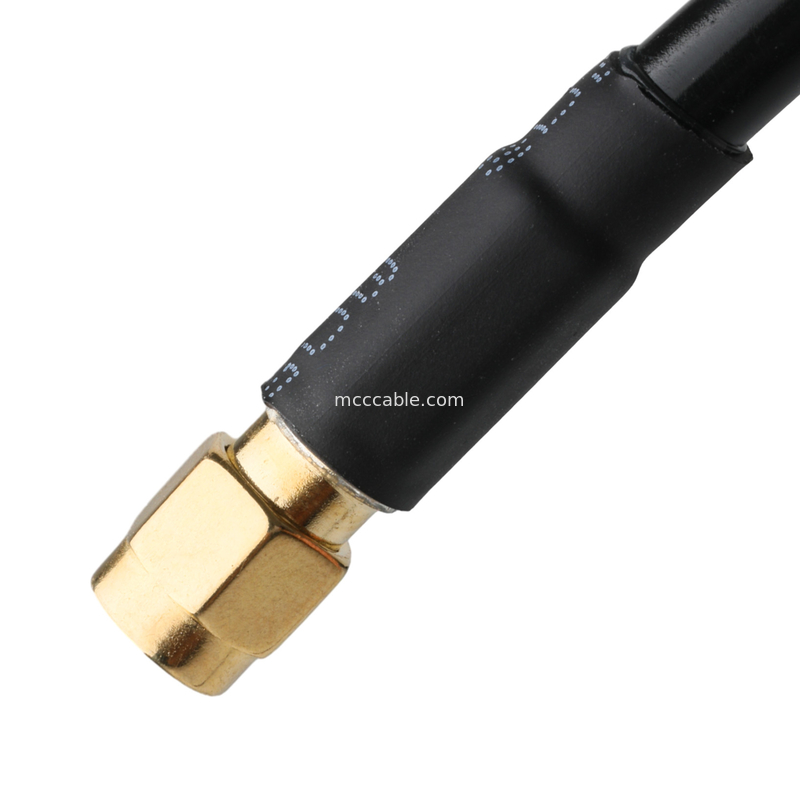 کانکتور RF Lmr-240 کابل RF کم ضایعات سیاه Sma مرد قطب مستقیم به N مرد قطب زاویه راست