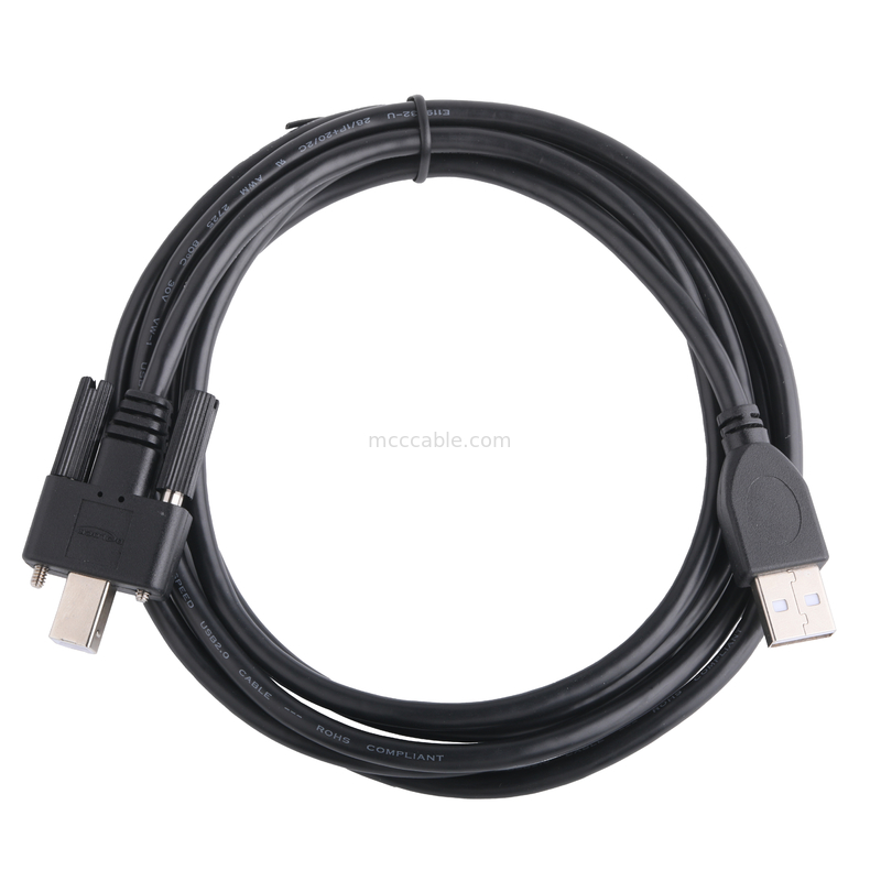 UL Printer Connector Cable Usb 2.0 نوع A به نوع B قفل