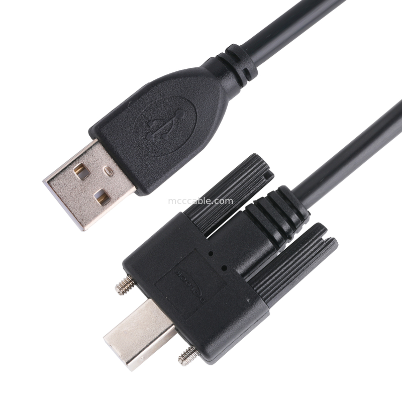 UL Printer Connector Cable Usb 2.0 نوع A به نوع B قفل