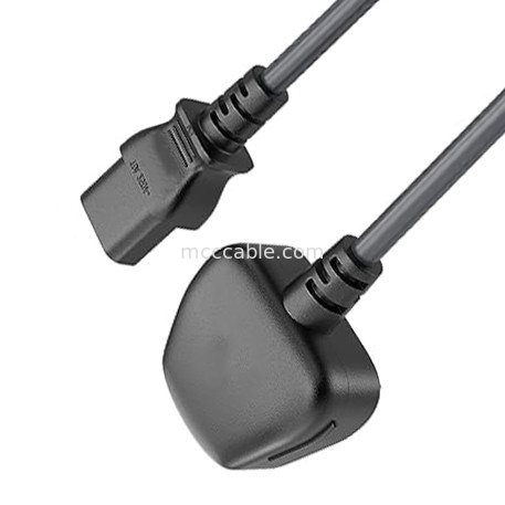 C13 به UK پلاگ برق Bs1363 18awg 250v طول مناسب برای اکثر کامپیوترها، چاپگرها و سایر دستگاه ها OEM / ODM