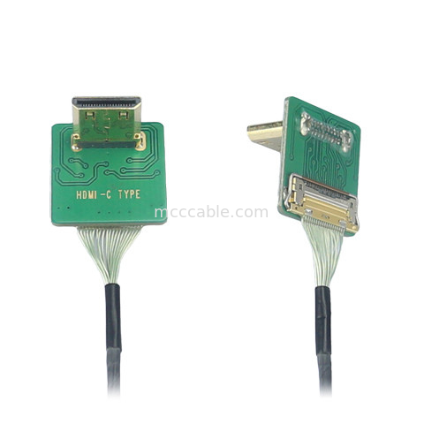 Mini Hdmi Elbow Head Hd Cable Adapter Mini Hdmi-C2 به 20525-020E-02 به صفحه صفحه اتصال جانبی 0.4mm