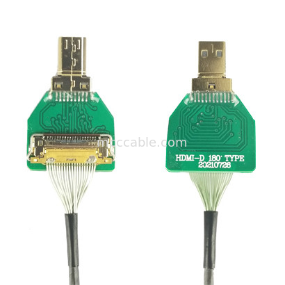 آداپتورهای کانکتور MIPI آداپتور کابل HDMI OEM ODM Micro Straight Head HDMI-D-180° تا 20454-220-02 20455 20453