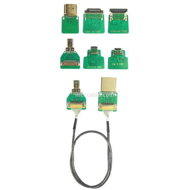 اِداپتورهای کانکتور MIPI ROHS اِداپتور HDMI-D Micro Elbow Head HDMI-D به 20454-220-02 20455 20453