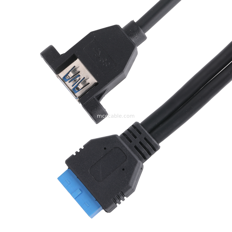 USB 3.0 مادربرد صفحه جلو 19/20 پین کابل به USB زن اسپلتر آداپتور اتصال دهنده