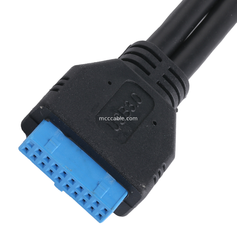 USB 3.0 مادربرد صفحه جلو 19/20 پین کابل به USB زن اسپلتر آداپتور اتصال دهنده