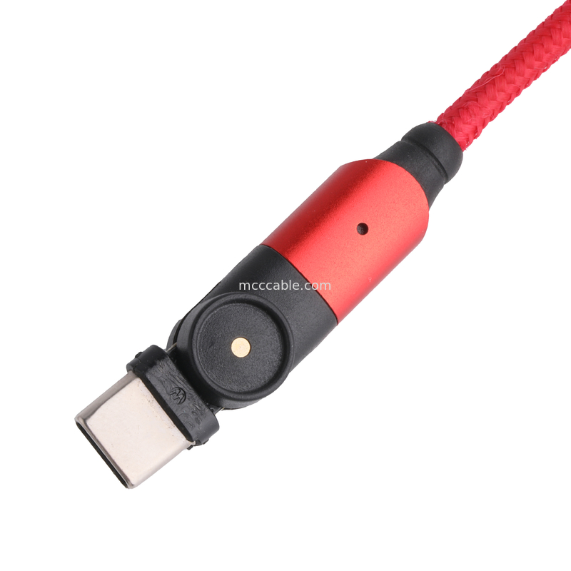 چرخش 180 درجه USB 3.0 نوع A به نوع C کابل 1.5m شارژ پوسته آلومینیومی