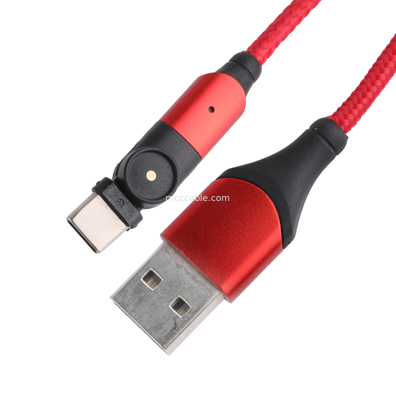 چرخش 180 درجه USB 3.0 نوع A به نوع C کابل 1.5m شارژ پوسته آلومینیومی