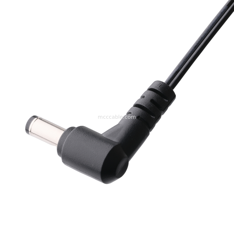 DC پلگ 2.1 * 5.5mm نوع پلوپز PVC شکل گیری ظاهر 90 زاویه به MOLEX 39012020 PITCH 4.2mm 1 * 2P خانه
