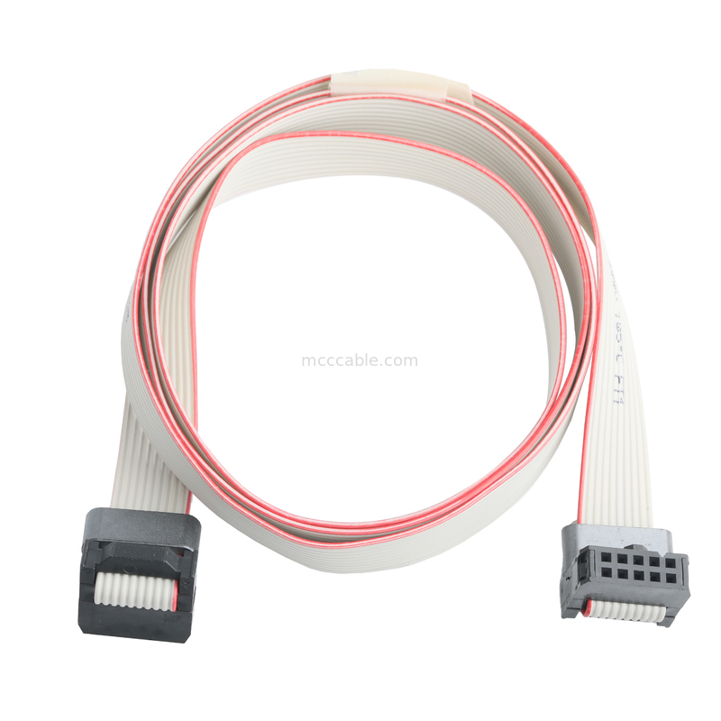 IDC FC-10Pin 2.54mm پیچ UL2651 28AWG*10P Idc کابل نوار تخت 1.27mm پیچ 10 پین برای OEM / ODM الکترونیکی