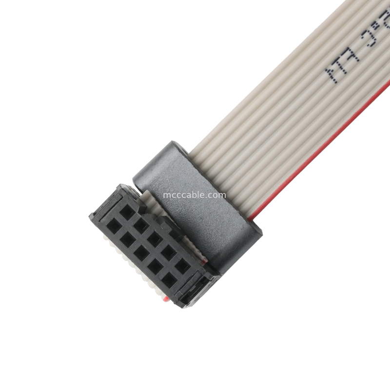 IDC FC-10Pin 2.54mm پیچ UL2651 28AWG*10P Idc کابل نوار تخت 1.27mm پیچ 10 پین برای OEM / ODM الکترونیکی