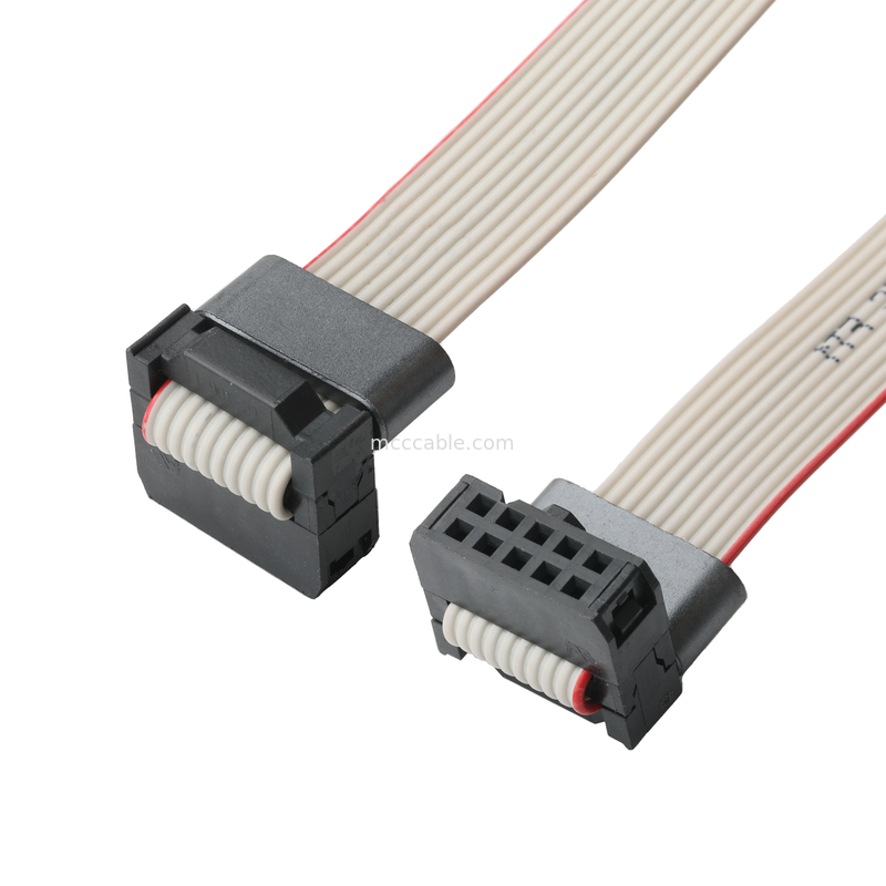 IDC FC-10Pin 2.54mm پیچ UL2651 28AWG*10P Idc کابل نوار تخت 1.27mm پیچ 10 پین برای OEM / ODM الکترونیکی