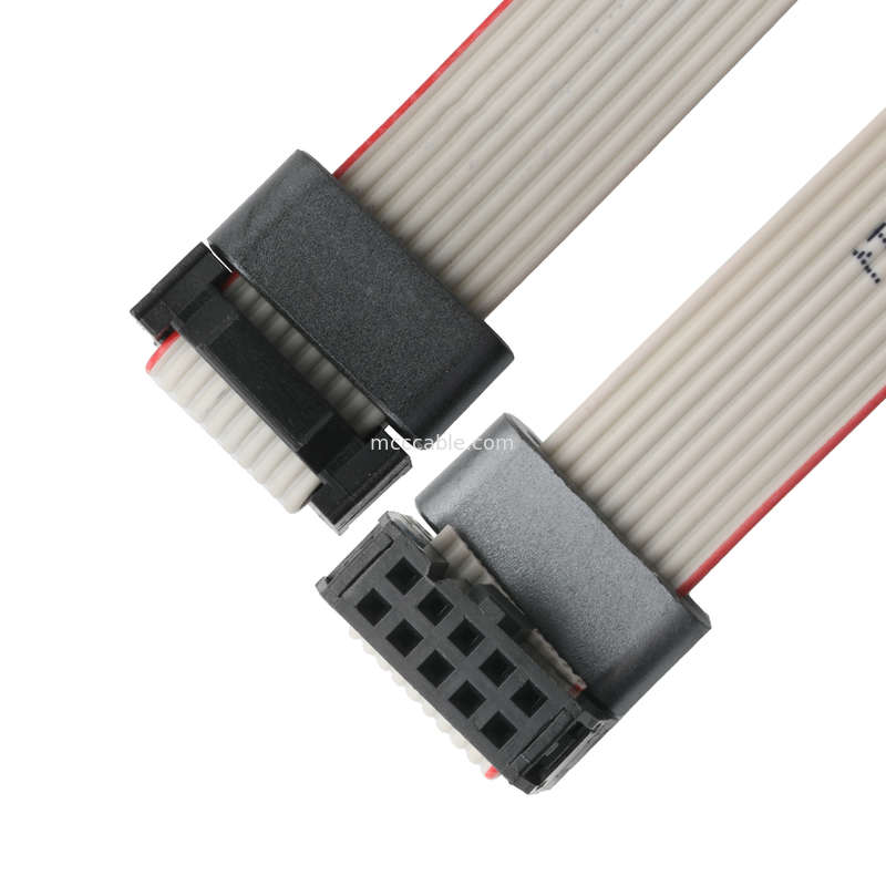 IDC FC-10Pin 2.54mm پیچ UL2651 28AWG*10P Idc کابل نوار تخت 1.27mm پیچ 10 پین برای OEM / ODM الکترونیکی