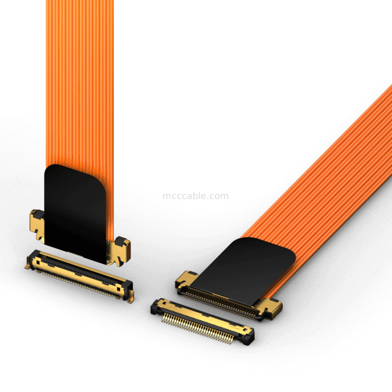 KEL Micro Coaxial Cable سری TSL عملکرد بالا سیم های کواکسیال نرخ انتقال 32Gbps Pitch 0.55mm