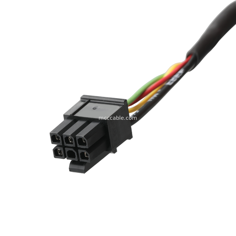 LVDS CABLE HSG 43025-0600 Picth 3.0mm MX به HSG 43025-0200 و RV1.25-4 کانکتور OEM / ODM طول کابل سفارشی