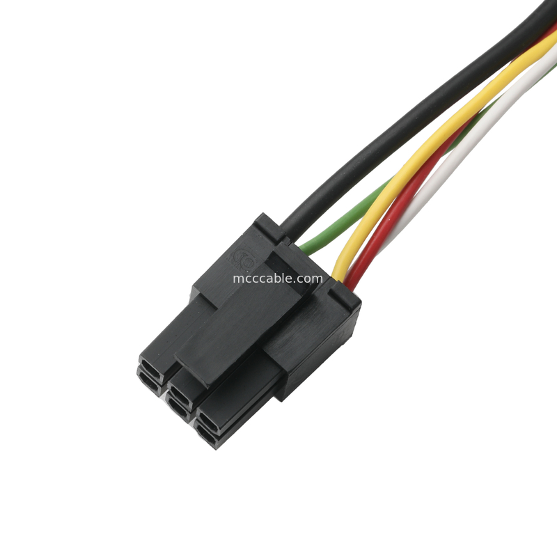 LVDS CABLE HSG 43025-0600 Picth 3.0mm MX به HSG 43025-0200 و RV1.25-4 کانکتور OEM / ODM طول کابل سفارشی
