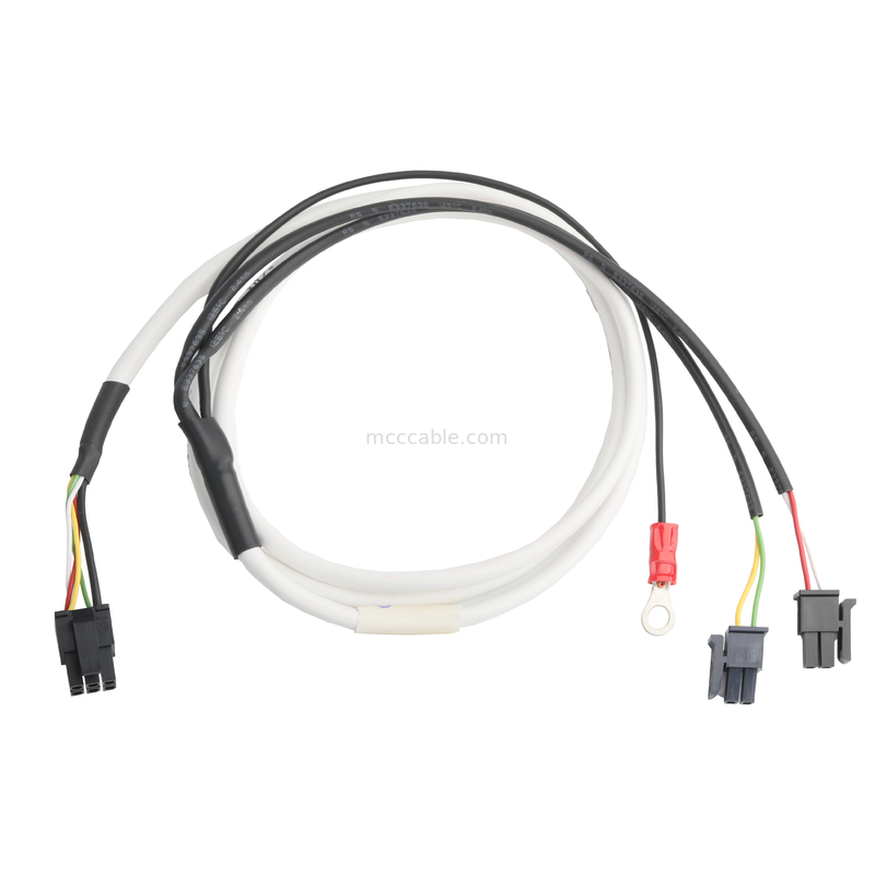 LVDS CABLE HSG 43025-0600 Picth 3.0mm MX به HSG 43025-0200 و RV1.25-4 کانکتور OEM / ODM طول کابل سفارشی