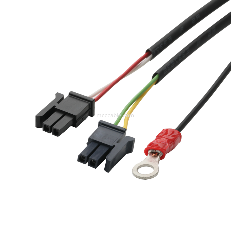 LVDS CABLE HSG 43025-0600 Picth 3.0mm MX به HSG 43025-0200 و RV1.25-4 کانکتور OEM / ODM طول کابل سفارشی
