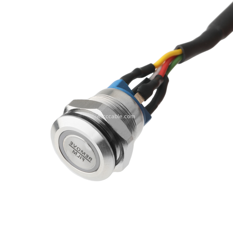 LED PUSHBUTTON سفید M12 IP65/IP67 به HSG مرد 43025-0400 پیچ 3.0mm MX فعال کننده سوئیچ قدرت