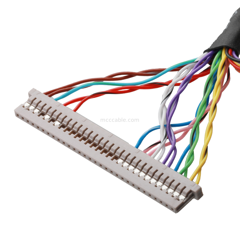 کابل مادربرد LCD JAE FI-X30HL 30P تا DF14-30P و JST ERH-7P کانکتورهای کابل ترکیبی OEM / ODM