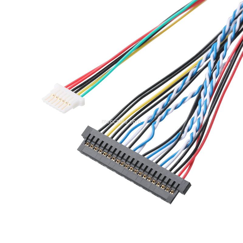 JAE FI-X30HL 30P 1.0mm pitch به JAE FI-S20S 20P و SHLP-6P مجموعه کابل LVDS OEM / ODM