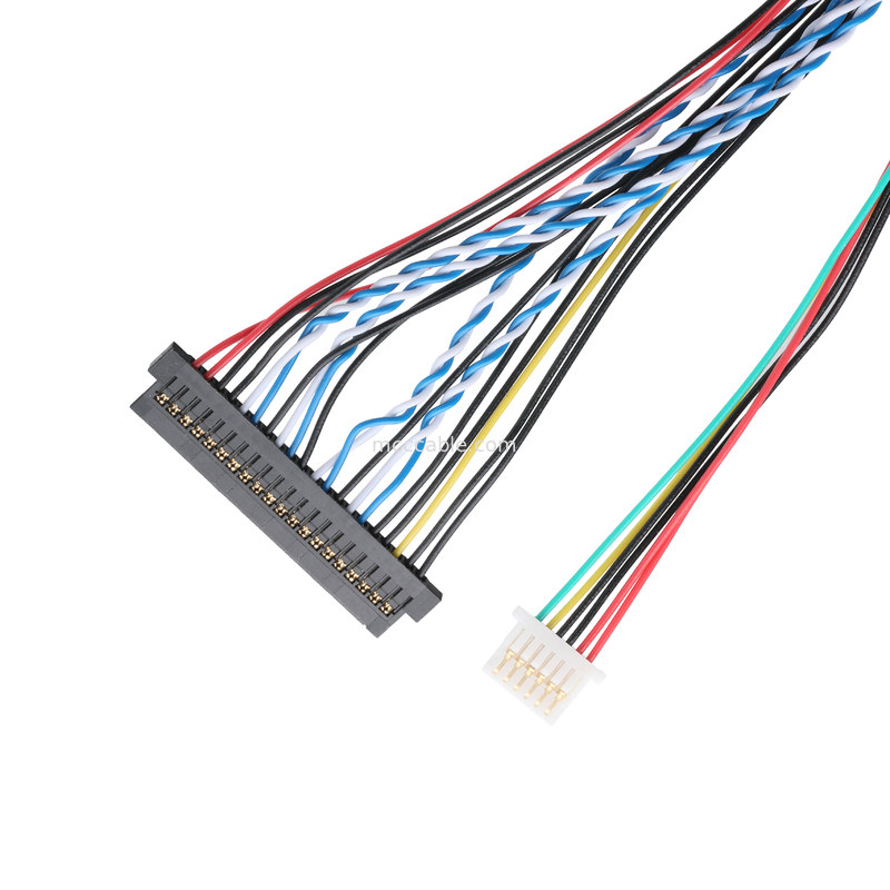 JAE FI-X30HL 30P 1.0mm pitch به JAE FI-S20S 20P و SHLP-6P مجموعه کابل LVDS OEM / ODM