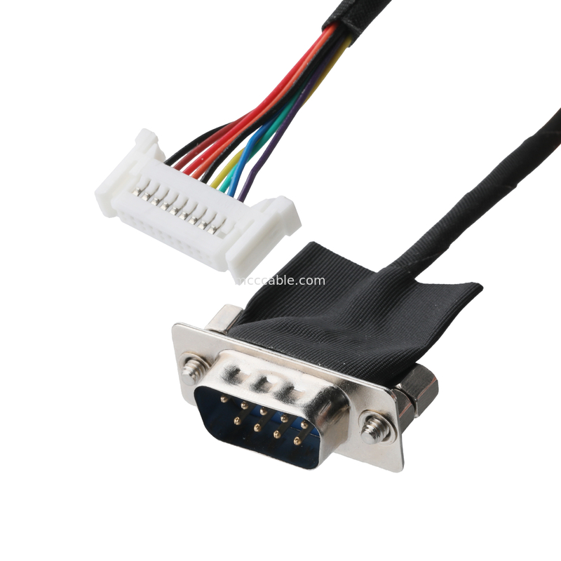 DB-9Pin LVDS کابل مونتاژ D-SUB-9P مرد Solder به TU1.0 20Pin TU1002HN0-20 سیم کانکتور OEM / ODM