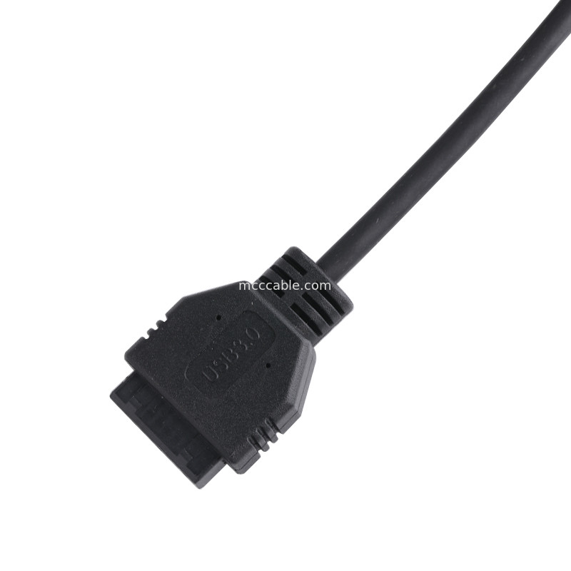 20P زنانه USB 3.0 نوع C به کابل آداپتور IDC مقاومت داخلی سیاه سیم PVC OEM ODM