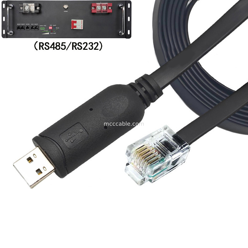USB-A به RS232 RJ12 کابل سریال 6P6C سازگار با RS232 ارتباطات پیکربندی خط اشکال زدایی