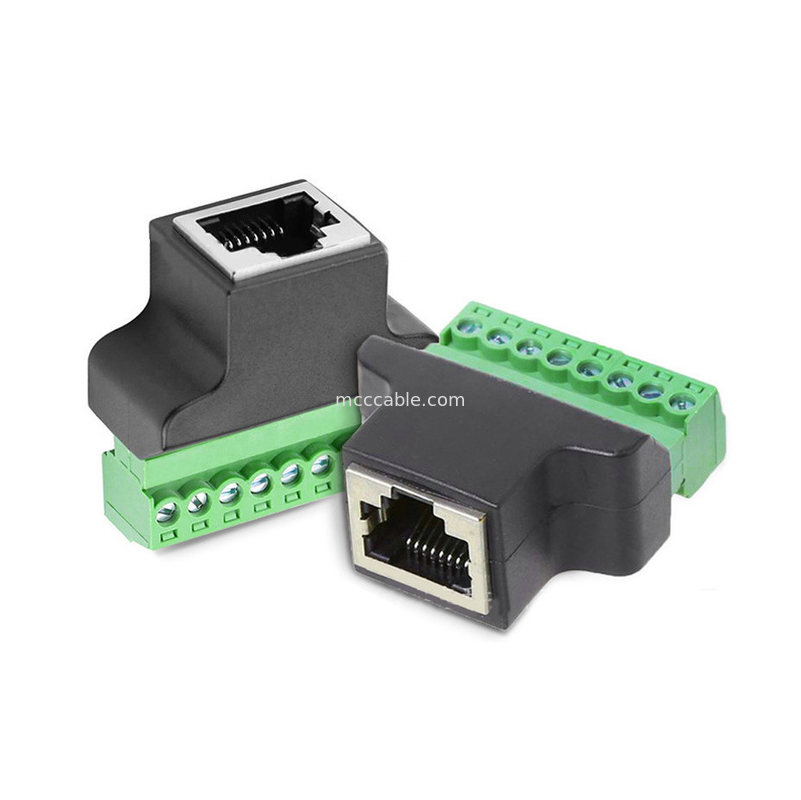 RJ45 Serial Port To 8 Pin Screw Terminal Connector، RJ45 8p8c به 8 پین بولت پیچ کنتاکتور ترمینال