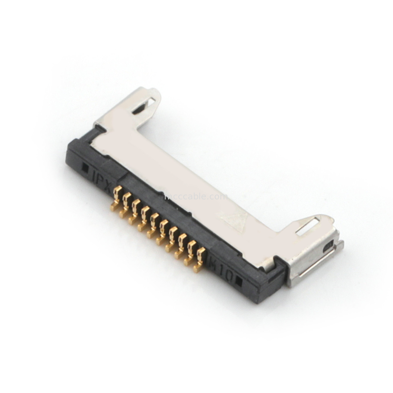 مونتاژ کابل کواکسیال میکرو کواکسیال 10 پین Lvds 20345-010T-32R گام 0.4 میلی متری رابط میکرو کواکسیال نوع جفت افقی