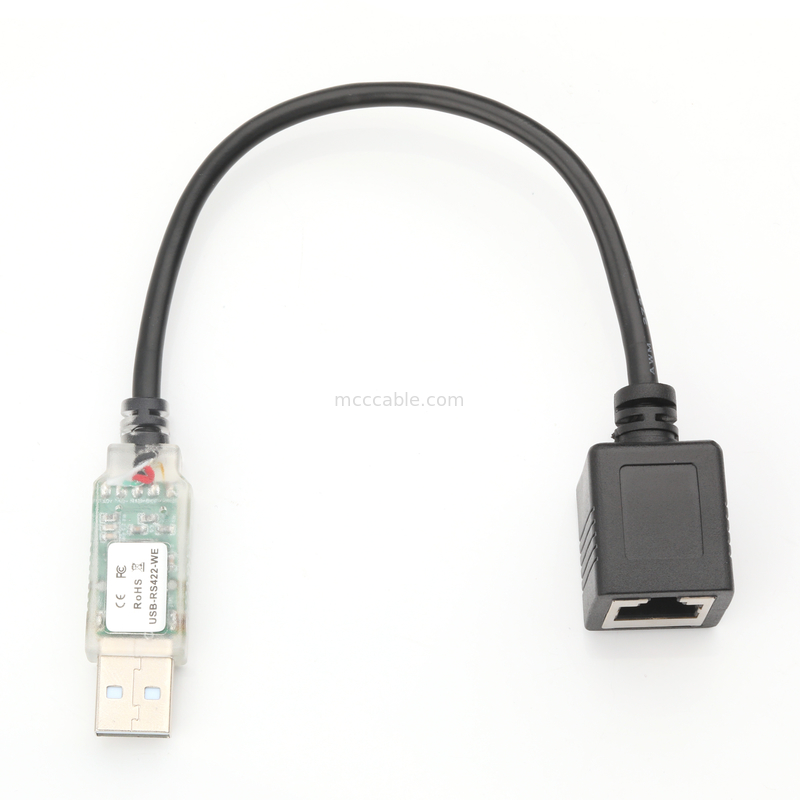 آداپتورهای کابل سفارشی صنعتی USB-A RJ422 به RS232 پورت شبکه کابل عیب یابی مهندسی شبکه