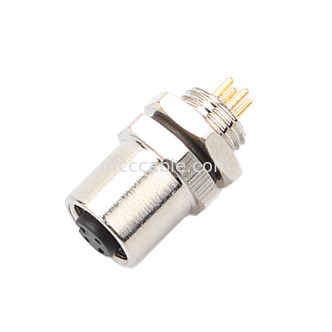 M5 کد-A کانکتور زنانه 4Pin Panel Flange PCB Socket IP67 رابط دایره ای نوع A