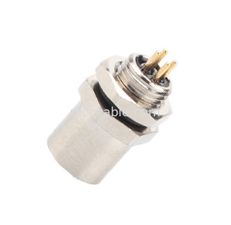 M5 کد-A کانکتور زنانه 4Pin Panel Flange PCB Socket IP67 رابط دایره ای نوع A