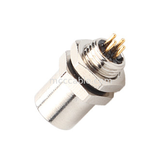 M5 کد-A کانکتور زنانه 4Pin Panel Flange PCB Socket IP67 رابط دایره ای نوع A