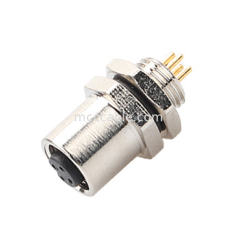 M5 کد-A کانکتور زنانه 4Pin Panel Flange PCB Socket IP67 رابط دایره ای نوع A