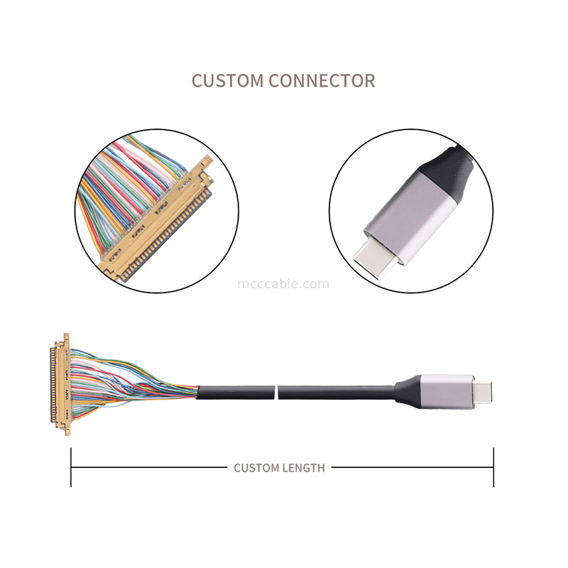 کابل های نوع C USB 3.0 تا 20453-230T-03 ساخته شده برای اندازه گیری کانکتور کواکسیال به Micro Usb