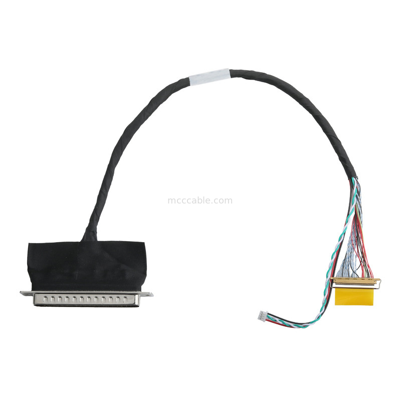 مجموعه کابل LVDS D-SUB مرد به مولکس 51021-0400 و 20453-240T-01 اتصال سیم OEM / ODM