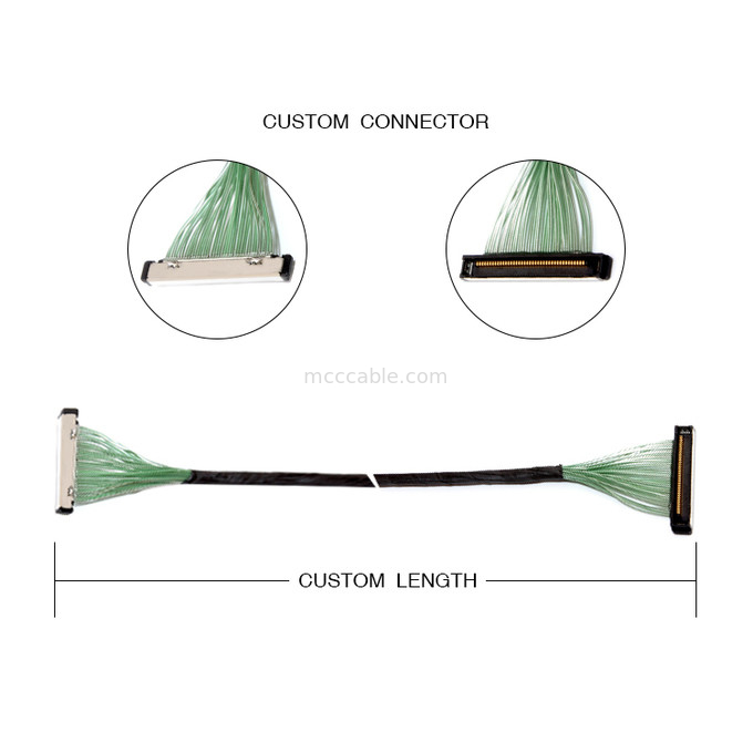 50 پین 20380-R30T-06 LVDS EDP Micro Coaxial Cable Assembly 50P کانکتور