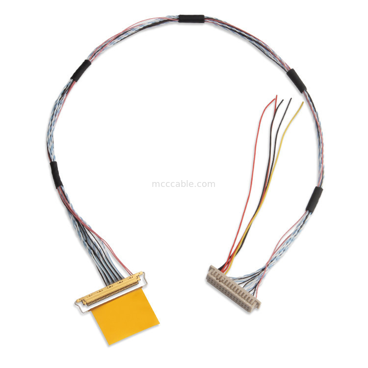 1.25mm 0.5mm Lvds کابل کواکسیال Df13 30ds 1.25 تا 20453-240T-03 0.5mm پیچ